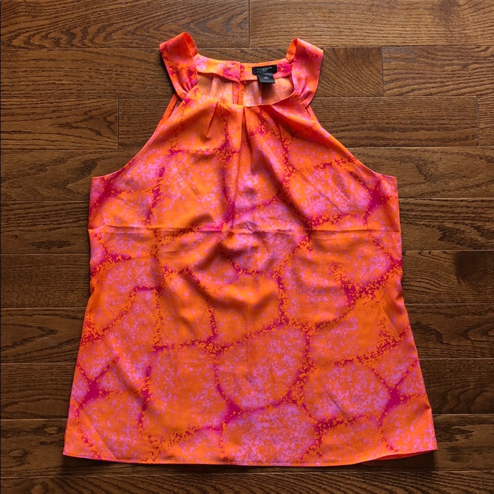 Like new bright pink & orange silky tank top